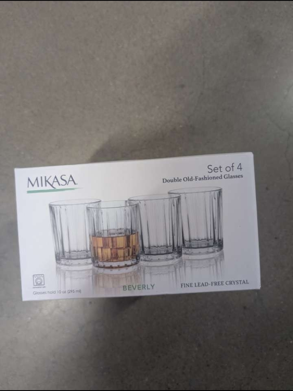 Mikasa Clear Double Old-Fashioned Crystal Tumblers - Set of 4